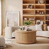 Tribesigns 31.5" Round Coffee Table with Storage, 2-Tier Fluted Accent Living Room Table, Circle Entertainment Center Furniture - 4 of 4