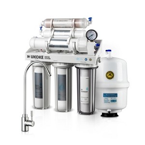 Ukoke RO75GP 6-Stage Under-Sink RO Water Filter, Alkaline Remineralization, NSF/ANSI 58 Certified, 75 GPD, Built-in Pump, White - 1 of 1