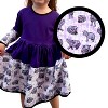 The Pink Picket Fence Lulu Hippo Twirl Dress Set for Girls – Cotton Long Sleeve Dress with Matching Leggings & Scrunchie – Hippo Print - 2 of 4