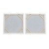 Canvas Leaf Handmade Tropical Framed Wall Art with Brown Frame Set of 2 Blue - CosmoLiving by Cosmopolitan - 3 of 4
