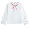 Girls Skirts with White Blouse Ruffle Long Sleeve Button Down Shirt and Pleated Skirt School Uniform 2 Piece Outfit,Pink - 150 - 3 of 4