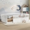 Twin Size Floor Bed with Fence for Bedroom - 3 of 4
