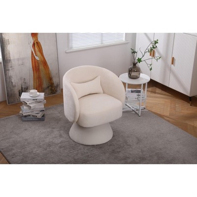 Swivel Accent Chair Armchair, Round Barrel Chair in Fabric for Living Room Bedroom