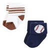 Hudson Baby Infant Boy Cotton Rich Newborn and Terry Socks, Sports Stripes - 3 of 4