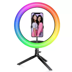 Dixie & Charli 10" Color LED Ring Light with Table Stand, Phone Holder and Wireless Shutter Remote - DC-RLCT-10C
