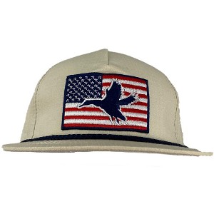 Burlebo Men's Off White Burlebo American Flag Duck Snapback Cap - 1 of 3