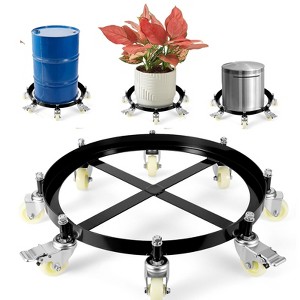 55 Gallon Drum Dolly 1000 lbs - Barrel Cart With Swivel Casters & Cross Braces, Non Tipping Drum Transport for Warehouse/Factories - 1 of 4