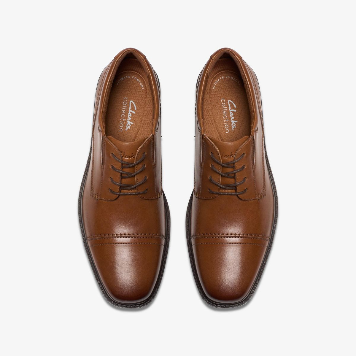 Clarks Mens Dresslite Cap Tan Leather Shoes - thumbnail 7