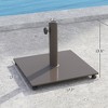 Square Patio Umbrella Base, 29 lbs Metal Umbrella Stand Base with Adjustable Foot Pads, Heavy Duty Patio Umbrella Holder for 1.5"/1.9" Umbrella Poles - 3 of 4
