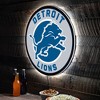 Evergreen Ultra-Thin Edgelight LED Wall Decor, Round, Detroit Lions- 23 x 23 Inches Made In USA - 2 of 4