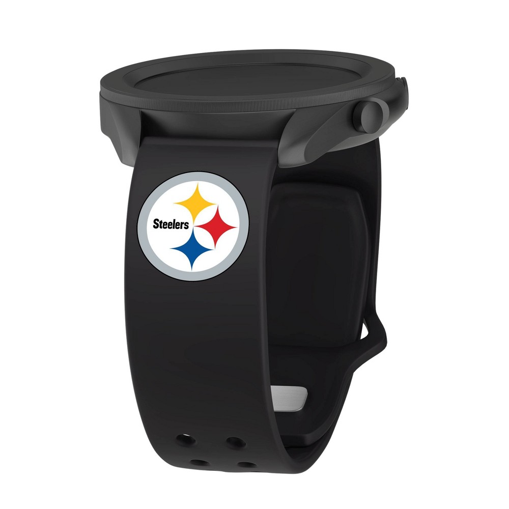 Photos - Watch Strap NFL Pittsburgh Steelers Samsung Watch Compatible Silicone Sports Band - 20