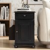 NicBex Vintage Multifunctional Storage End Table with Flip Top & Bookshelf,Small Side Table for Bedroom,Living Room - 2 of 4