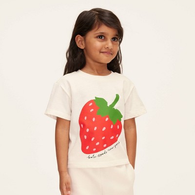 Toddler Strawberry Short Sleeve Graphic T-Shirt - kate spade new york x Target Cream