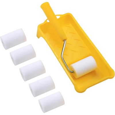 Foam Paint Roller Kit ,6 Pack Mini Paint Rollers with Refills, Small Sponge Roller ,small paint roller