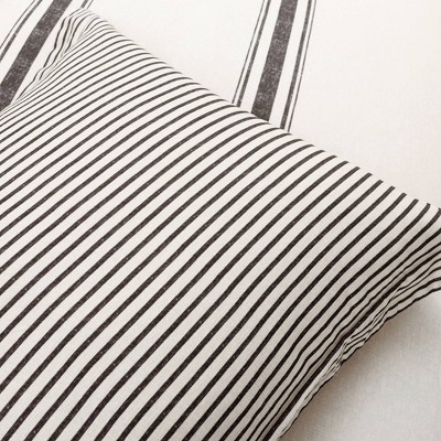 King Black and Cream Cotton Reversible Duvet Cover Set