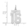 Black Bow Jewelry 14k White Gold, Jersey Collection, Small Number 16 Pendant - 4 of 4