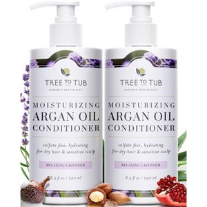 Tree To Tub Moisturizing Conditioner for Dry Hair - Hydrating Sulfate Free Argan Oil Conditioner - Moisturizer for Women & Men - Lavender (Pack of 2) - 1 of 4