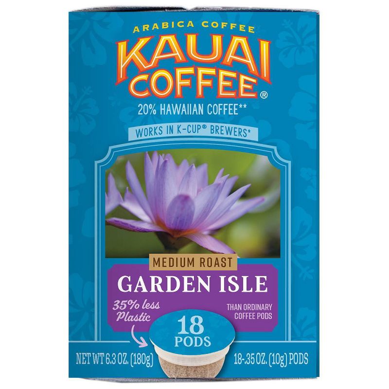 Kauai Coffee Garden Isle, Medium Roast Single Serve Pods - 18ct, 4 of 9