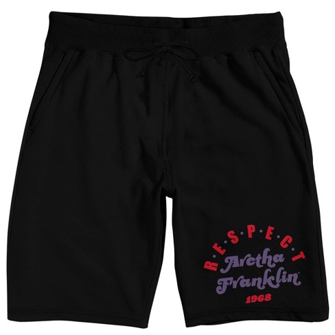 Aretha Franklin R.E.S.P.E.C.T. Men's Black Sleep Pajama Shorts - image 1 of 4