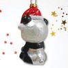 Cute Panda with Santa Hat and Gift Blown Glass Christmas Ornament| OrnamentallyYou - 3 of 4