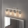 TOBILI 24" Modern 4-Light Bathroom Vanity Light Fixture - Brushed Nickel Finish with Clear Glass Shades,Perfect for Bathroom (No Bulbs) - 2 of 4