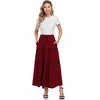 Clearlove Women Midi Skirt with Pockets Elastic High Waist A Line Lace Tiered Skirt - 3 of 4