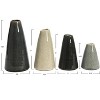 Conical Stoneware Bud Vases in Crackle Glaze, Set of 4 - 2 of 4