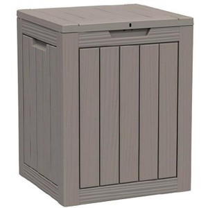Gulches 28GAL Outdoor Storage Box,Weather-Resistant, Durable Polypropylene with Woodgrain Finish,Light Brown - 1 of 1