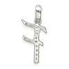 Black Bow Jewelry Sterling Silver and CZ, Lauren Collection, Initial F Pendant - 3 of 4