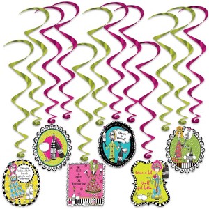 Beistle Dolly Mama's Wine Celebration Whirls, 15"-29.5", (12/Pkg) Multicolored - 1 of 2