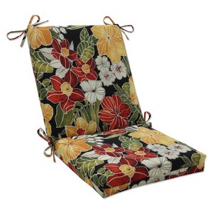 Clemens Outdoor Squared Edge Chair Cushion - Black - Pillow Perfect - 1 of 4