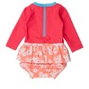 RuffleButts Baby Girls UPF50+ Sun Protected Long Sleeve Flower Skirted One Piece - 2 of 4