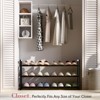 Aoibox 3-Tier Expandable Shoe Rack for Closet, 18-33 Inches Adjustable Shoe Organizer for Small Space, Sturdy Metal, Black - 3 of 4