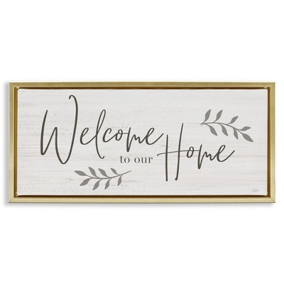 Stupell Industries Welcome To Our Home Country Sign, 25" x 11"