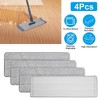 NewHome "4Pcs Microfiber Mop Pads Reusable Machine Washable Flat Mop Replacement Heads 15.35x4.92in for Wet Dry Floor Cleaning"Grey - 2 of 4