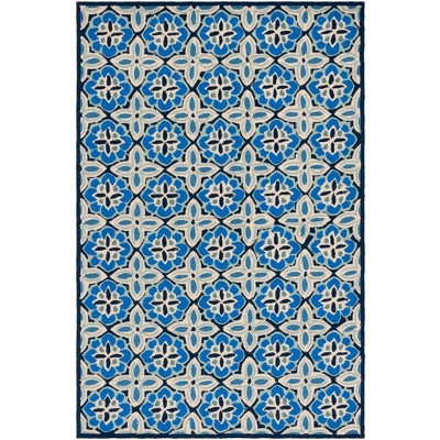 Four Seasons FRS414 Hand Hooked Area Rug - Blue - 8'x10' - Safavieh.