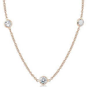 Pompeii3 2 Ct Diamonds By The Yard Necklace 14K Rose Gold Lab Created Diamond - 1 of 3