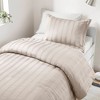 Ramona Striped Reversible Pintuck Pleated Duvet Set - 4 of 4