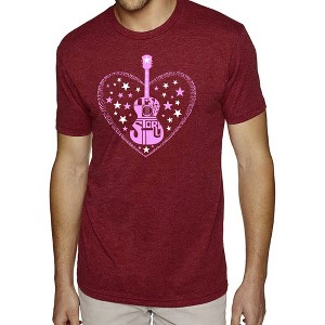 LA Pop Art It's A Love Story - Men's Premium Blend Word Art T-Shirt Burgundy Small - 1 of 4