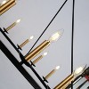 18-Light Wagon Wheel Chandelier, Modern Farmhouse Round Black and Gold Candle Ceiling Light Fixture - 4 of 4
