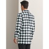 Lars Amadeus Men's Houndstooth Double Breasted Plaid Pattern Winter Long Coat - 3 of 4