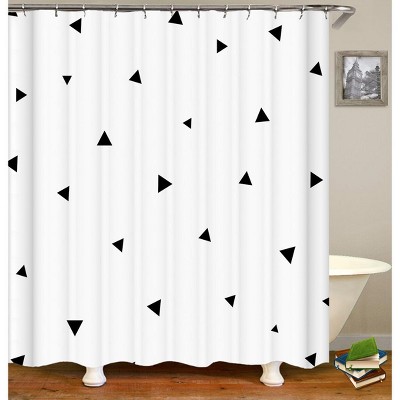 Triangle Geometry Shower Curtains for Bathroom Waterproof Fabric Bath Curtain Durable Soft Stylish Bathroom Decor 72x72 Inch