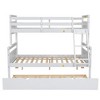 XIYUYEU Twin over Full Bunk Bed Pine Triple Bed Frame with Trundle and Inclined Ladder, White - 3 of 4