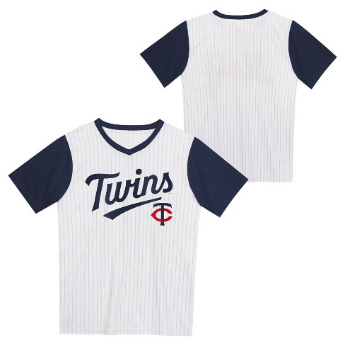 Mlb Minnesota Twins Boys Pinstripe Pullover Jersey M Target