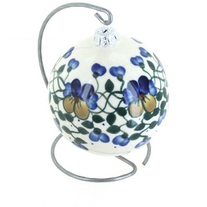 Blue Rose Polish Pottery 70A WR Unikat Christmas Ball - 1 of 1