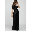 PinkBlush Black Sequin Short Sleeve Maternity Maxi Dress - 3 of 4