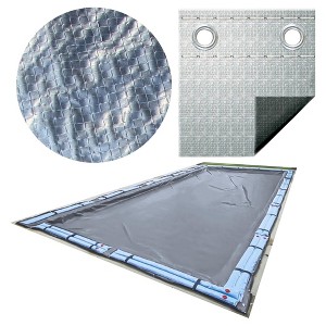 Swimline Hydrotools Silver King Heavy Duty Winter Pool Cover for 18 x 36 Ft Inground Swimming Pools, Rectangular Design, Silver/Black - 1 of 4