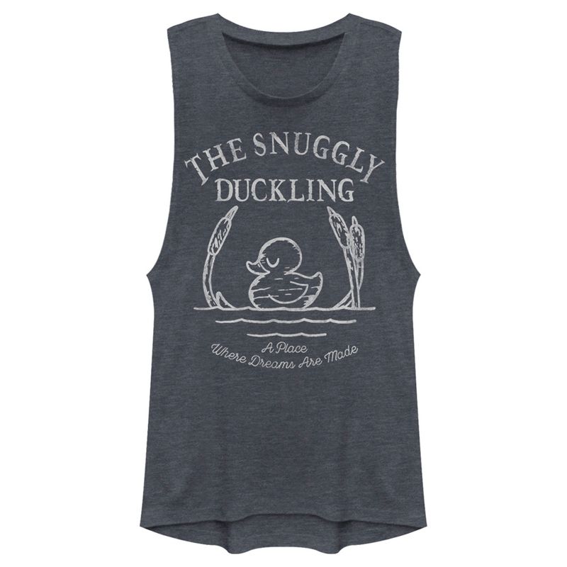 Juniors Womens Tangled Snuggly Duckling Motto Festival Muscle Tee, 1 of 5