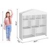 White Wood 1 White Rectangular Toy Storage Organizer 9-Cubby Kids Bookshelf - 2 of 4