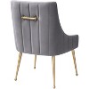 UNISOAR  Accent Chair Beige Velvet Upholstered Side Dining Chairs with Brushed Legs - 4 of 4